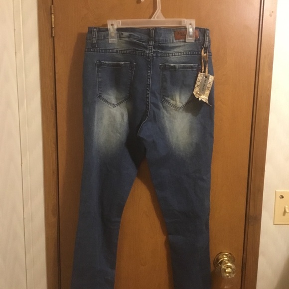 J&C Medium Wash High Waisted Destroyed Distressed Skinny Jeans 9 - Picture 10 of 12
